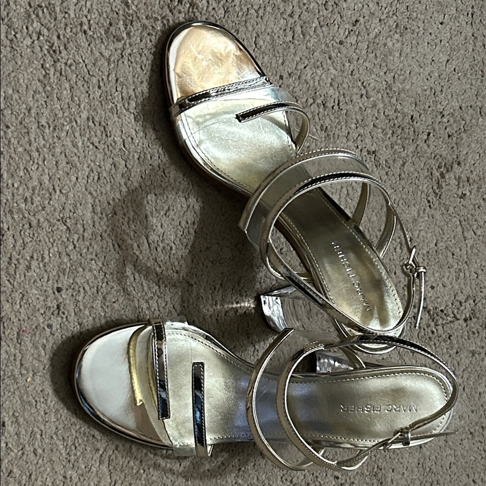 Marc Fisher Metallic Silver Heels